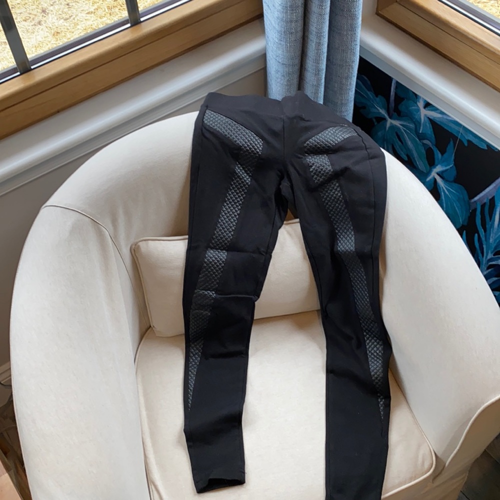 Leather and cotton high waited skinny leggings